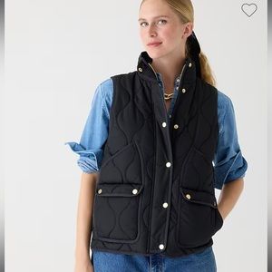 J. Crew quilted excursion vest in Black size XS